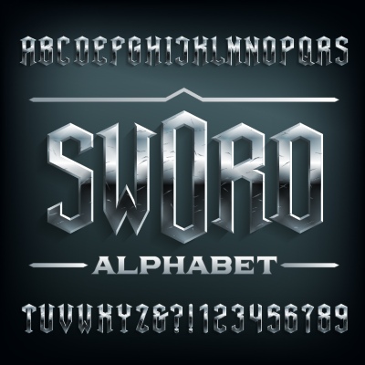 Steel, Iron, Metal Rusted Alphabets 25xAI