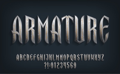 Steel, Iron, Metal Rusted Alphabets 25xAI