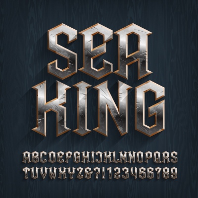 Steel, Iron, Metal Rusted Alphabets 25xAI