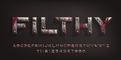 Steel, Iron, Metal Rusted Alphabets 25xAI