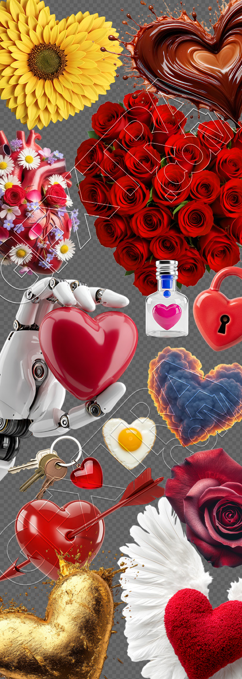 Valentine Concept Hearts #1, 38xPNG