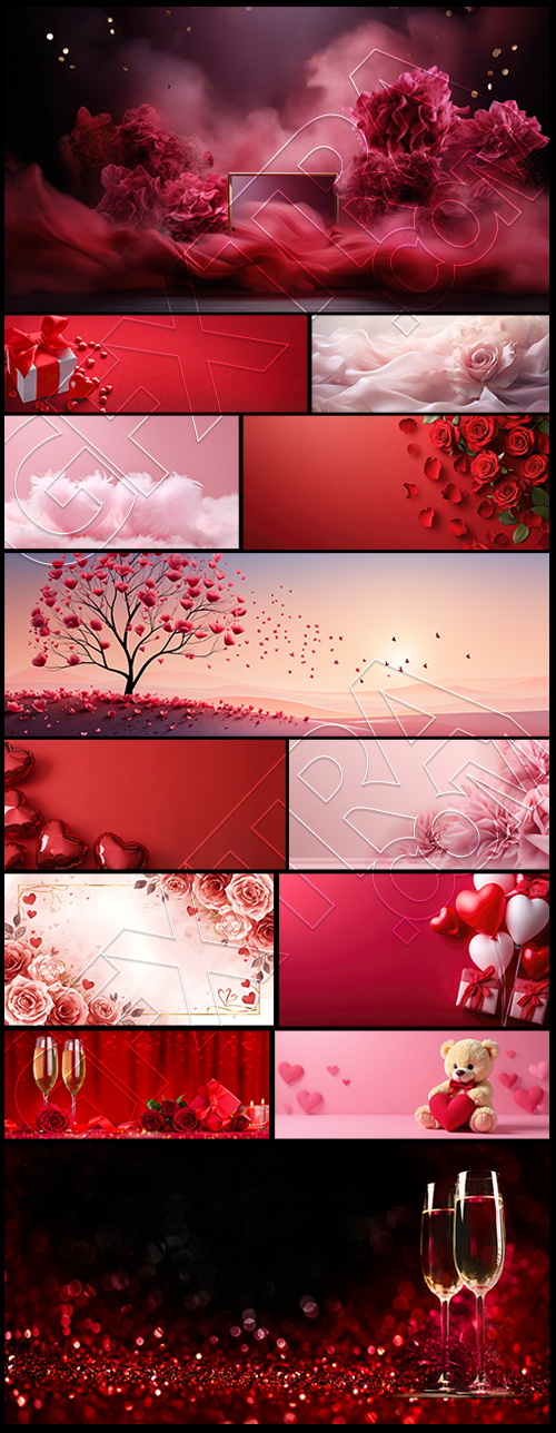 Valentine's Day Backgrounds #1, 28xJPEG
