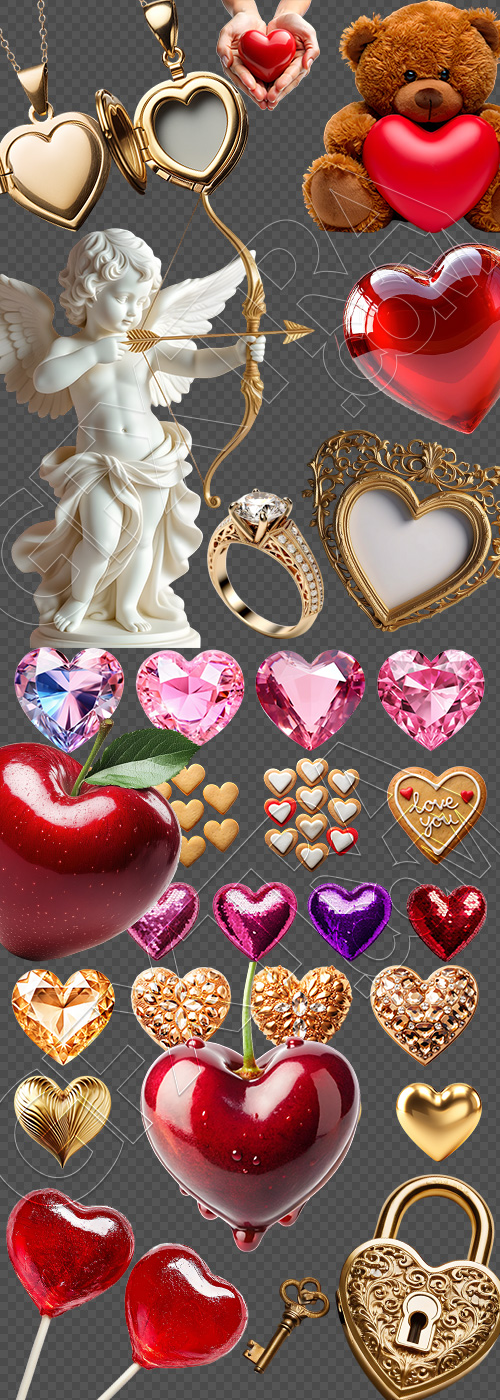 Valentine Concept Hearts #2, 30xPNG