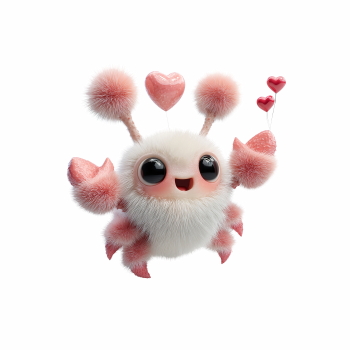 Adorable Fluffy Valentine  Bugs & Shellfish Toons 32xPNG