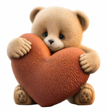 Cute Animals Holding Hearts #1, 26xPNG