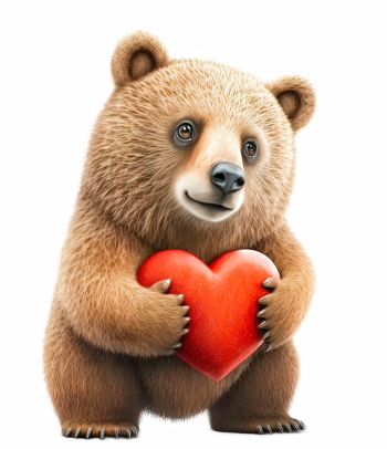 Cute Animals Holding Hearts #1, 26xPNG