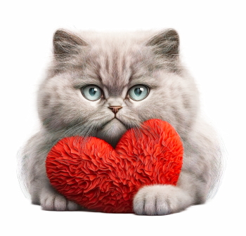 Cute Animals Holding Hearts #1, 26xPNG