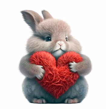 Cute Animals Holding Hearts #1, 26xPNG