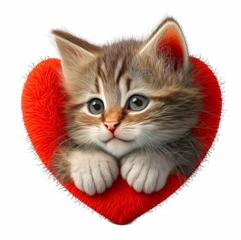 Cute Animals Holding Hearts #1, 26xPNG