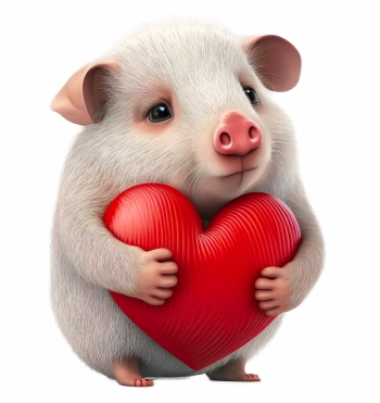 Cute Animals Holding Hearts #1, 26xPNG