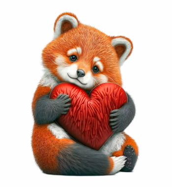 Cute Animals Holding Hearts #1, 26xPNG