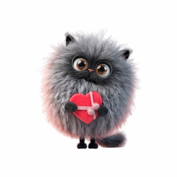 Cute Animals Holding Hearts #2, 29xPNG