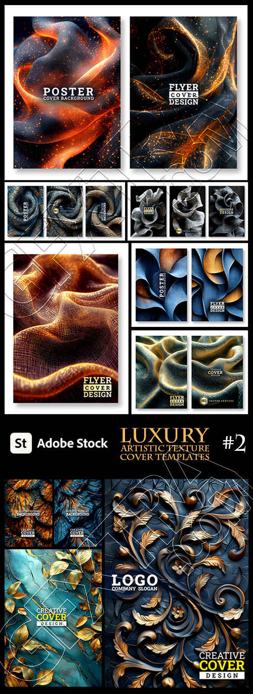 Luxury Artistic Texture Cover Templates #2, 25xAI