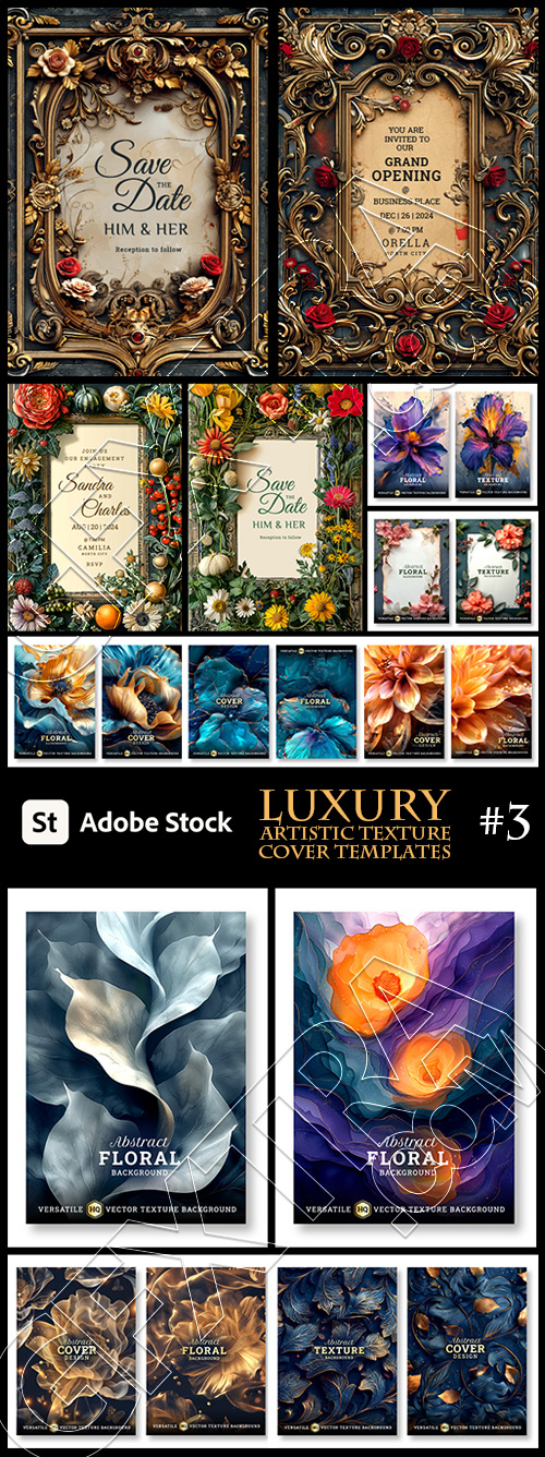 Luxury Artistic Texture Cover Templates #3, 25xAI