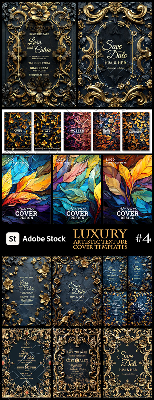 Luxury Artistic Texture Cover Templates #4, 25xAI