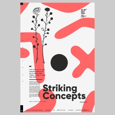 Poster & Cover Design Templates in Modern Style #1, 32xAI