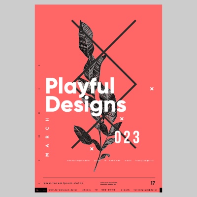 Poster & Cover Design Templates in Modern Style #1, 32xAI