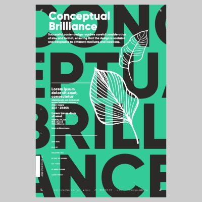 Poster & Cover Design Templates in Modern Style #1, 32xAI