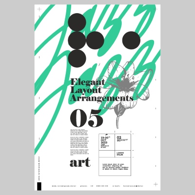 Poster & Cover Design Templates in Modern Style #1, 32xAI