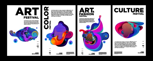 Poster & Cover Design Templates in Modern Style #2, 37xAI