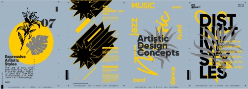 Poster & Cover Design Templates in Modern Style #2, 37xAI