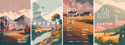 Fine Art, Artistic, Geometric & Minimal Poster Templates #1, 26xAI