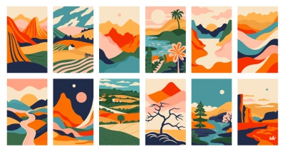 Fine Art, Artistic, Geometric & Minimal Poster Templates #1, 26xAI