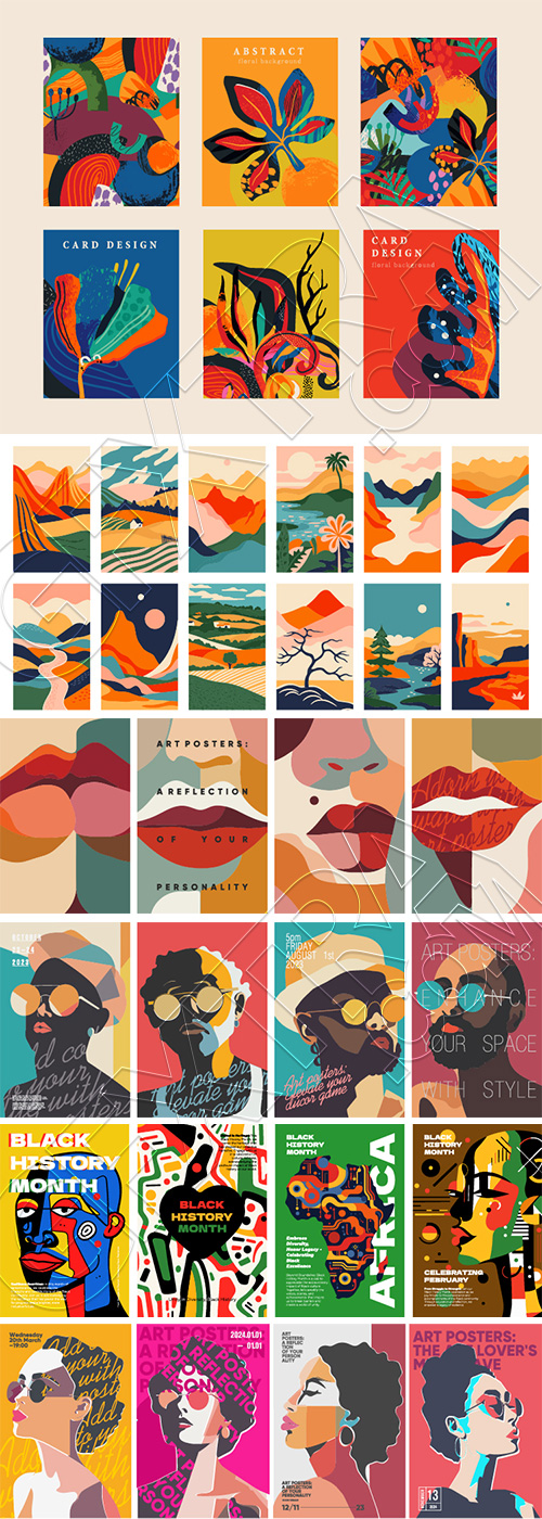 Fine Art, Artistic, Geometric & Minimal Poster Templates #1, 26xAI