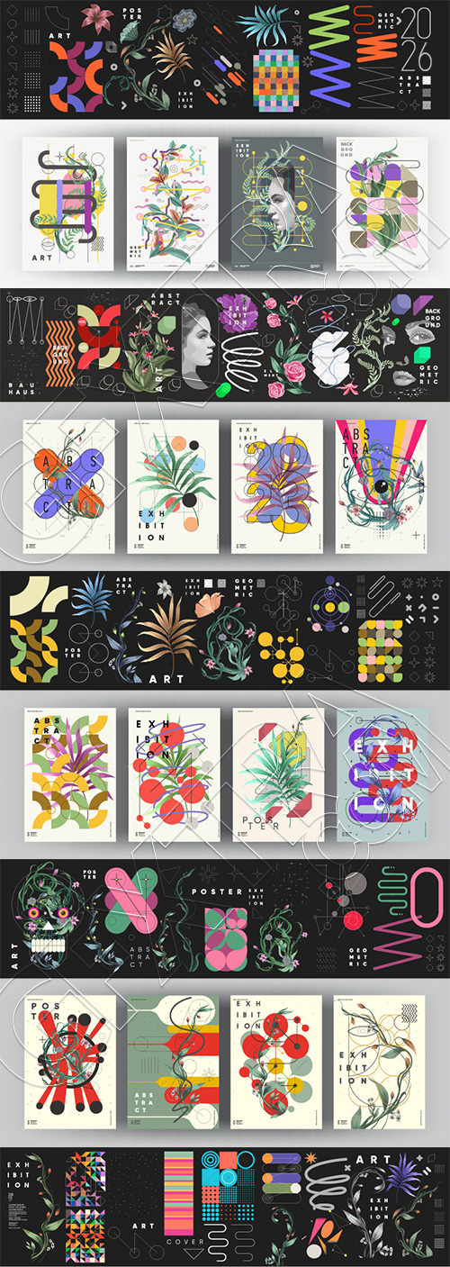 Fine Art, Artistic, Geometric & Minimal Poster Templates #6, 25xAI