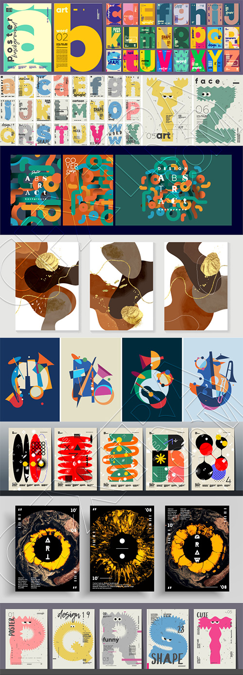 Fine Art, Artistic, Geometric & Minimal Poster Templates #9, 25xAI