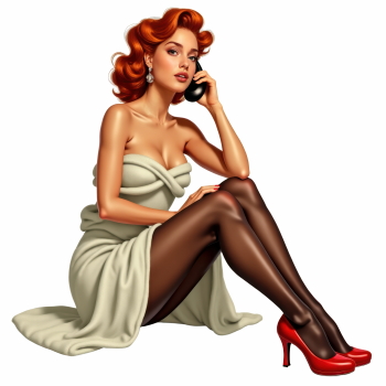 Illustrated Vintage Retro Woman 29xPNG