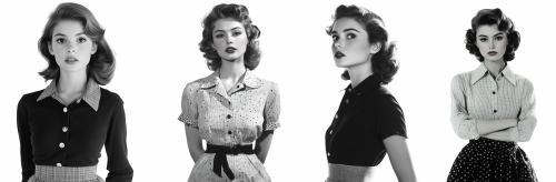 Illustrated Vintage Retro Woman 29xPNG