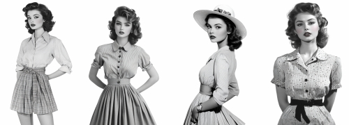 Illustrated Vintage Retro Woman 29xPNG