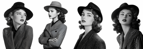 Illustrated Vintage Retro Woman 29xPNG