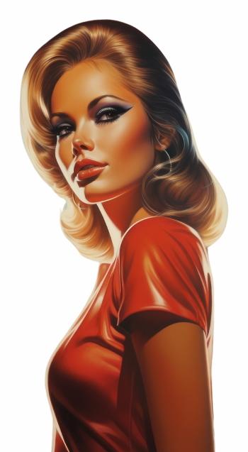 Illustrated Vintage Retro Woman 29xPNG