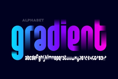 Blurred & Gradient Vector Alphabets 17xAI