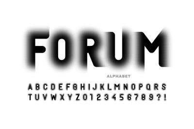 Blurred & Gradient Vector Alphabets 17xAI