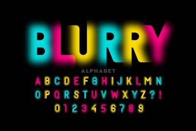Blurred & Gradient Vector Alphabets 17xAI