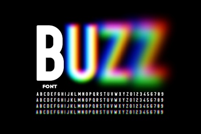 Blurred & Gradient Vector Alphabets 17xAI