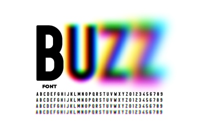 Blurred & Gradient Vector Alphabets 17xAI