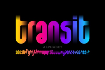 Blurred & Gradient Vector Alphabets 17xAI