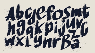 Brush, Raw & Rough Vector Alphabets #1, 27xAI