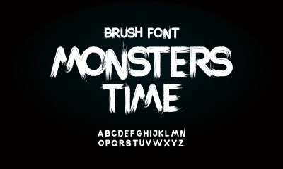 Brush, Raw & Rough Vector Alphabets #1, 27xAI