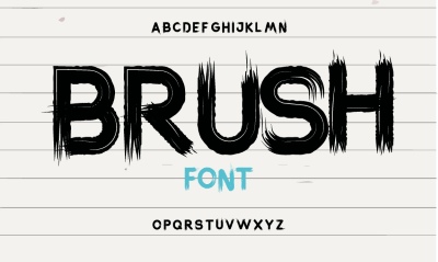 Brush, Raw & Rough Vector Alphabets #1, 27xAI