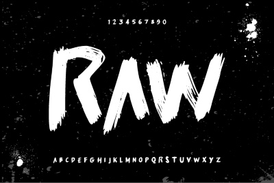 Brush, Raw & Rough Vector Alphabets #1, 27xAI