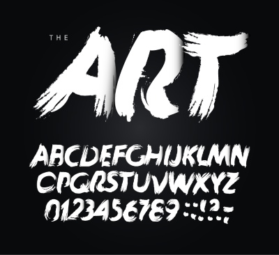 Brush, Raw & Rough Vector Alphabets #1, 27xAI