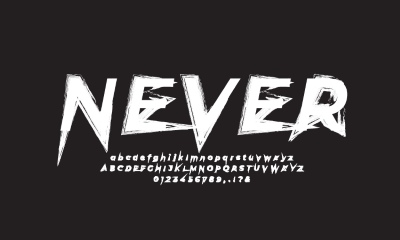 Brush, Raw & Rough Vector Alphabets #1, 27xAI