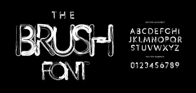 Brush, Raw & Rough Vector Alphabets #1, 27xAI
