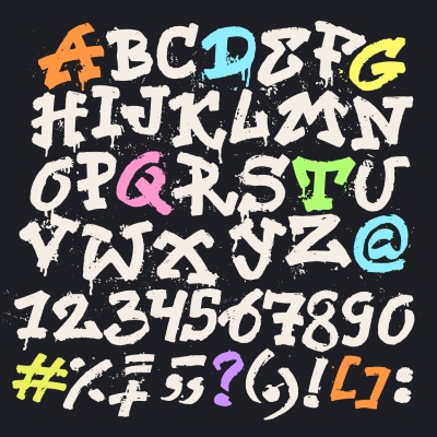 Brush, Raw & Rough Vector Alphabets #2, 29xAI