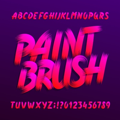 Brush, Raw & Rough Vector Alphabets #2, 29xAI